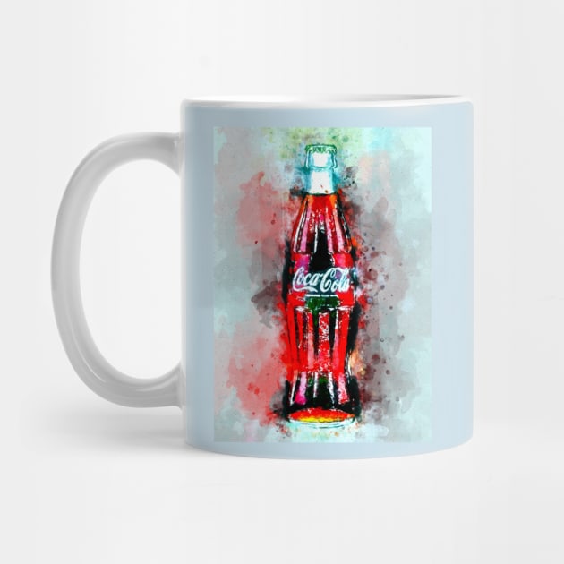 Watercolor Coke Bottle by danieljanda